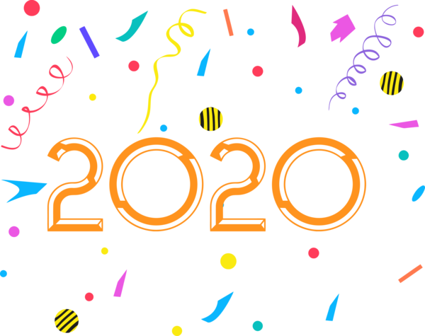 Transparent New Year Text Line Font for Happy New Year 2020 for New Year