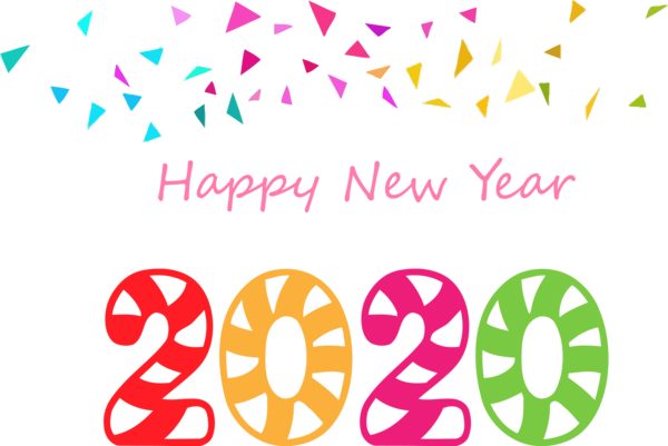 Transparent New Year Text Font Pink for Happy New Year 2020 for New Year