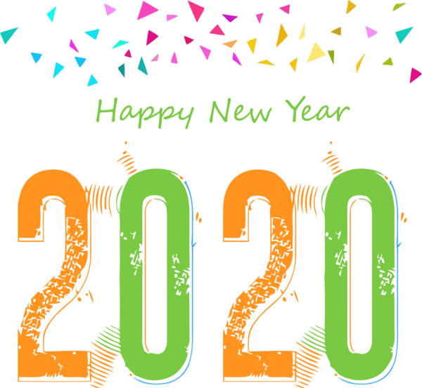 Transparent New Year Text Font Line for Happy New Year 2020 for New Year