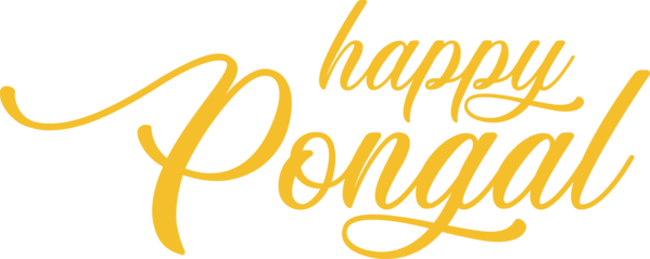 Transparent Pongal Yellow Text Font for Thai Pongal for Pongal