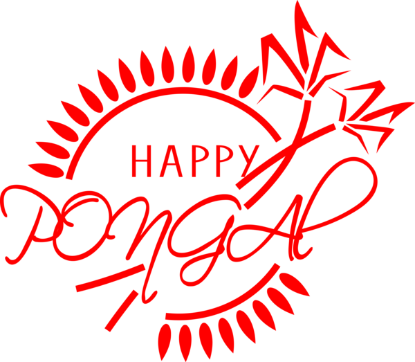 Transparent Pongal Red Text Font for Thai Pongal for Pongal