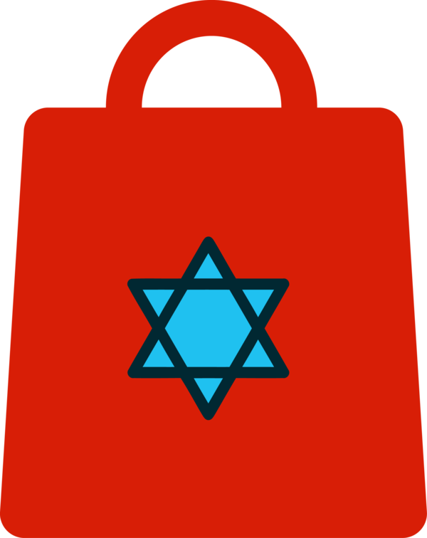 Transparent Hanukkah Bag Turquoise Red for Happy Hanukkah for Hanukkah