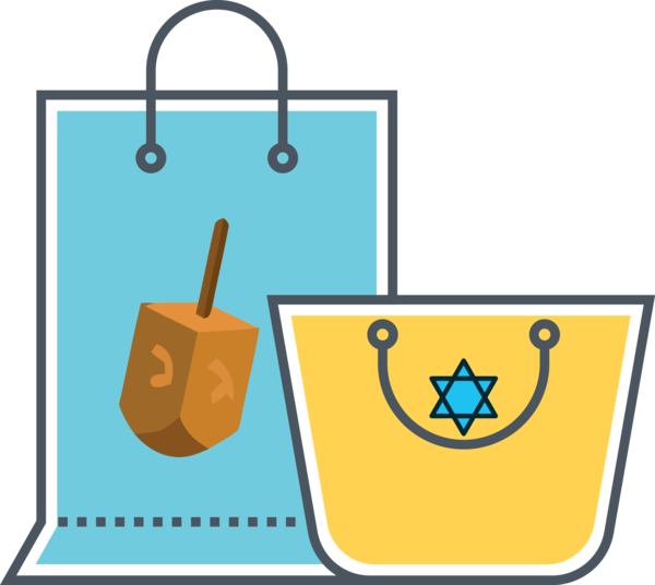 Transparent Hanukkah Bag Handbag Icon for Happy Hanukkah for Hanukkah