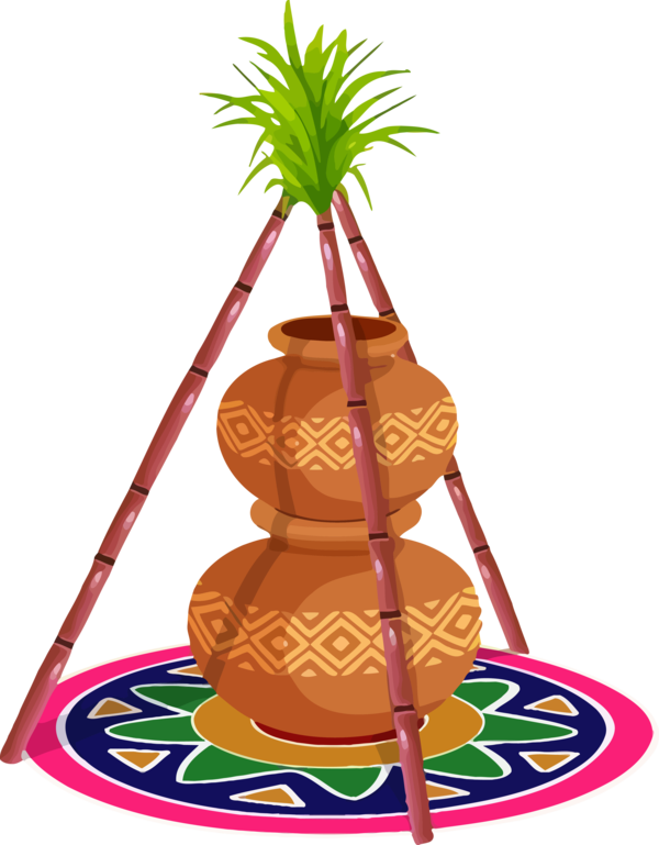 Transparent Pongal Plant Tree Palm tree for Thai Pongal for Pongal