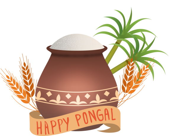 Transparent Pongal Logo Grass family Tree for Thai Pongal for Pongal