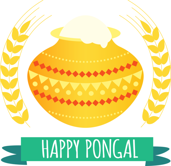 Transparent Pongal Yellow Orange Logo for Thai Pongal for Pongal