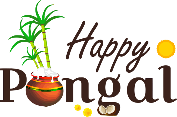 Transparent Pongal Font Tree Plant for Thai Pongal for Pongal