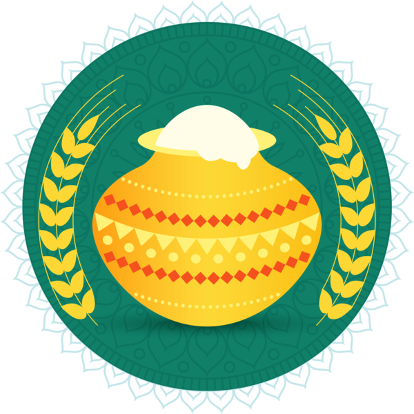 Transparent Pongal Yellow Circle for Thai Pongal for Pongal