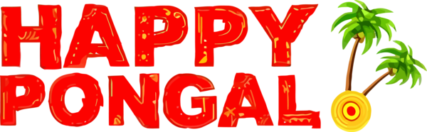 Transparent Pongal Text Font Red for Thai Pongal for Pongal