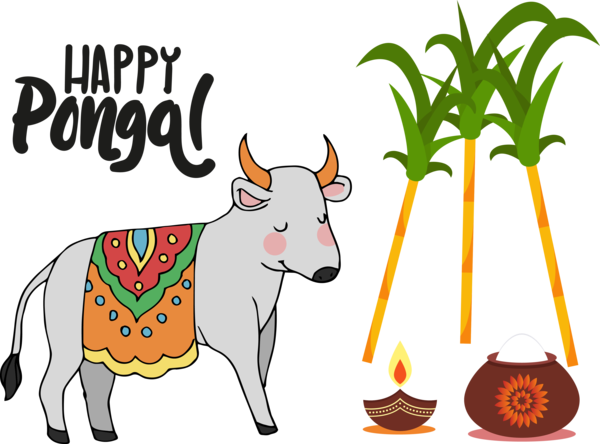 Transparent Pongal Bovine Dairy cow for Thai Pongal for Pongal