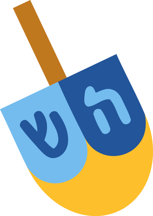 Transparent Hanukkah Logo Font Line for Dreidel for Hanukkah