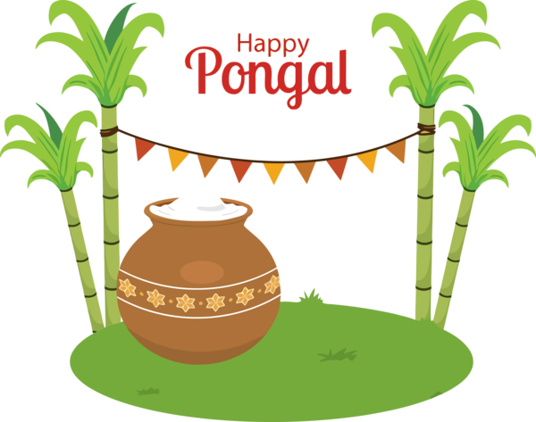 Transparent Pongal Flowerpot Palm tree Tree for Thai Pongal for Pongal