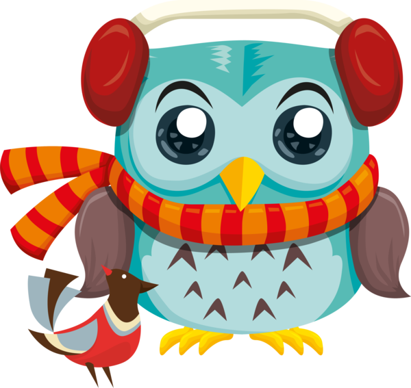 Transparent Christmas Festival Cartoon Owl Bird Of Prey for Christmas