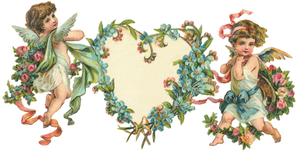 Transparent Cherub Victorian Era Cupid Leaf Tree for Valentines Day