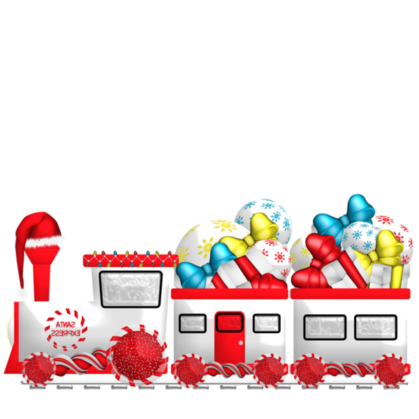 Transparent Train Transport Santa Claus Text Technology for Christmas