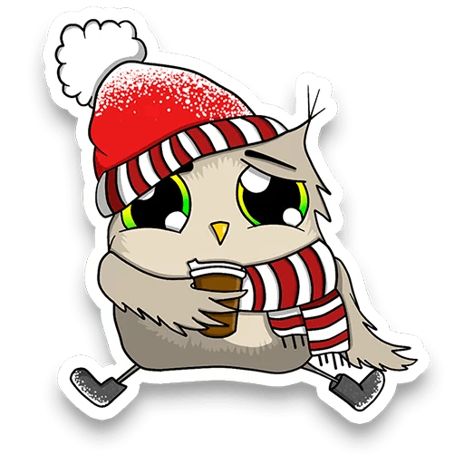 Transparent Owl Sticker Telegram Headgear Food for Christmas