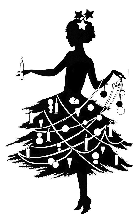Transparent Silhouette Black And White Christmas for Christmas