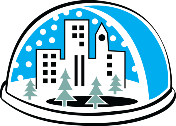 Transparent Line Art Cartoon Snow Globes Area Symbol for Christmas