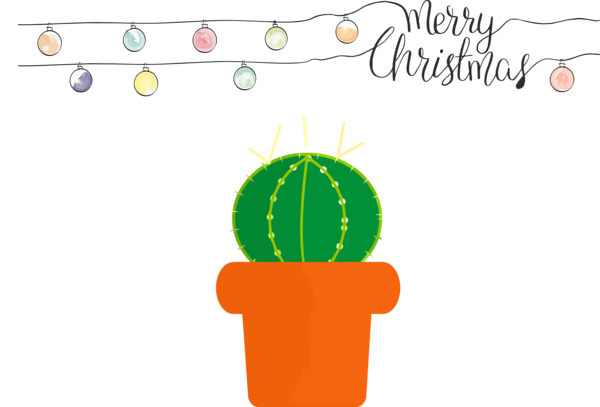 Transparent Christmas Cactus Line Font for Merry Christmas for Christmas