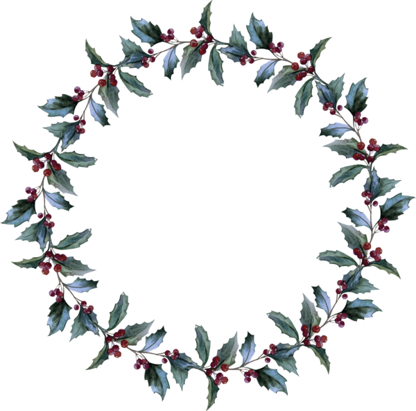 Transparent Plant Wreath Circle Leaf Tree for Christmas