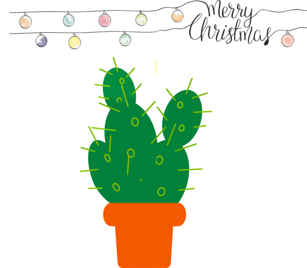Transparent Christmas Cactus Plant Prickly pear for Merry Christmas for Christmas