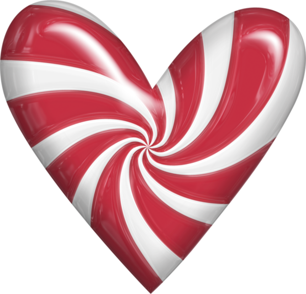 Transparent Candy Cane Christmas Heart Red for Christmas