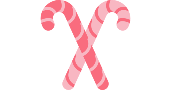 Transparent Candy Cane Polkagris Candy Pink Hand for Christmas