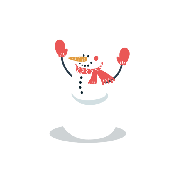 Transparent Snowman Scarf Christmas Day Logo for Christmas