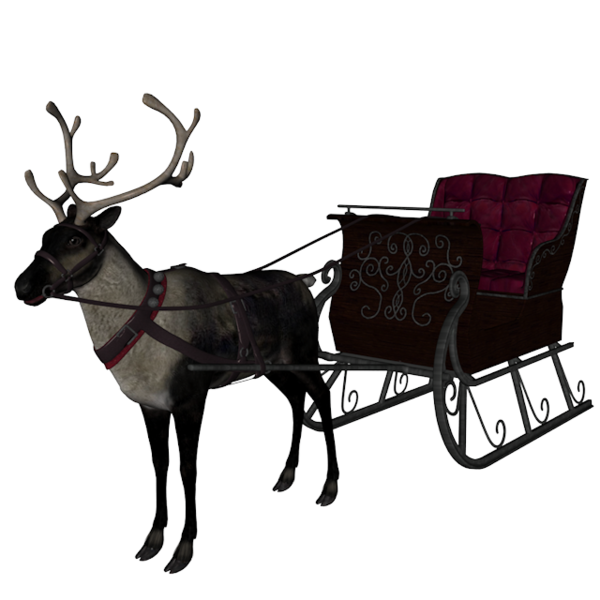 Transparent Reindeer Santa Claus Sled Deer for Christmas