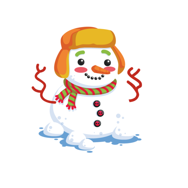 Transparent Snowman Drawing Snow Line for Christmas