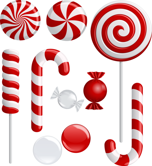 Transparent Candy Cane Lollipop Candy Christmas Food for Christmas