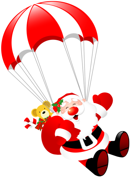 Transparent Santa Claus Parachute Christmas Heart for Christmas