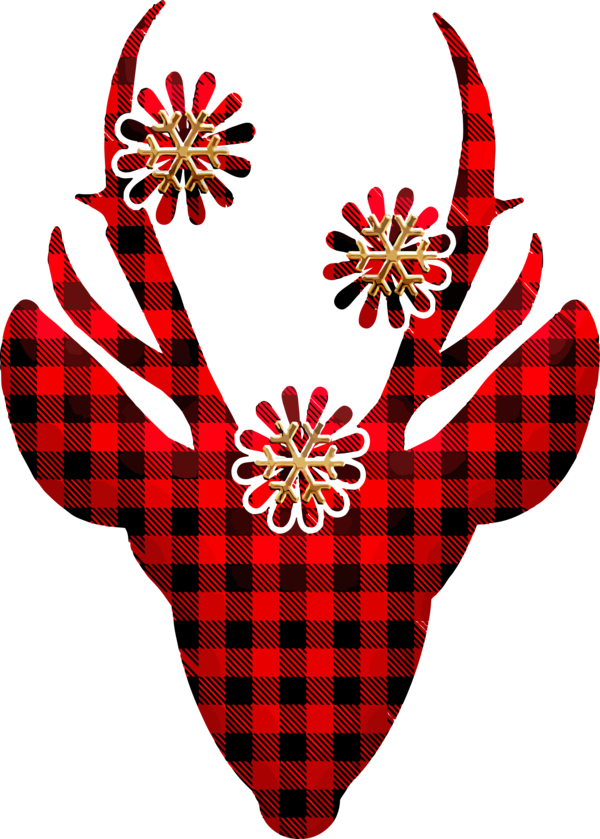 Transparent Christmas Red Pattern Design for Reindeer for Christmas