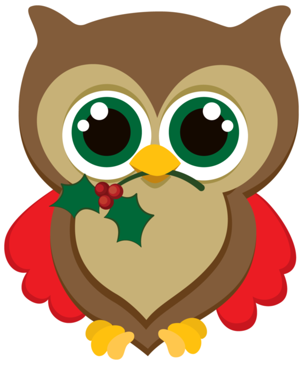 Transparent Owl Page Layout Christmas Bird for Christmas