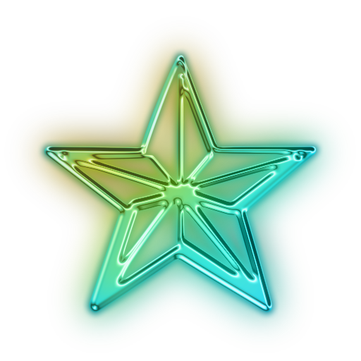 Transparent Neon Star Helium Green for Christmas