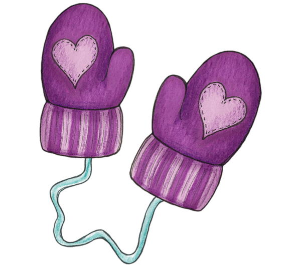 Transparent Glove Clip Art Christmas Mitten Violet Purple for Christmas