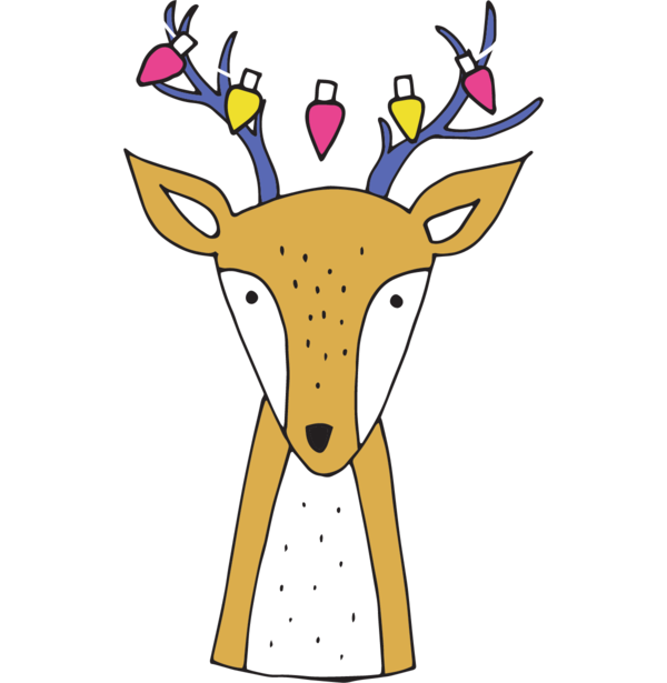 Transparent Reindeer Deer Cartoon for Christmas