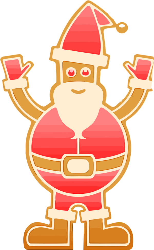 Transparent Christmas Cartoon Santa claus for Gingerbread for Christmas