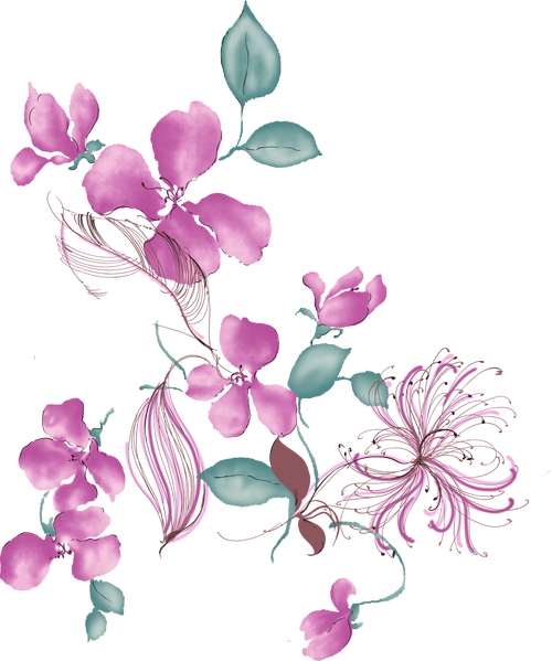 Transparent Flower Drawing Petal Pink for Valentines Day