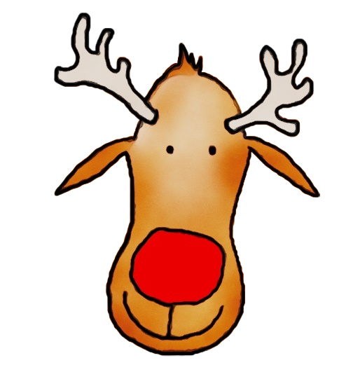 Transparent Reindeer Rudolph Santa Claus Cartoon Orange for Christmas