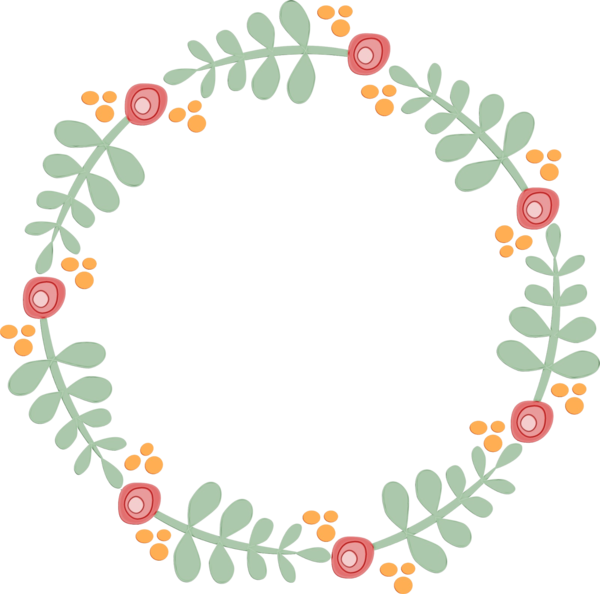 Transparent Garland Wreath Drawing Leaf Plant for Mothers Day