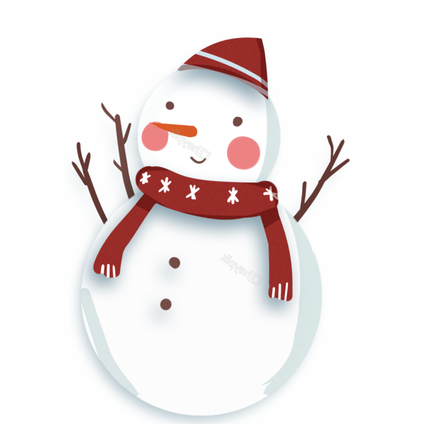 Transparent Snowman Snow Drawing Smile for Christmas