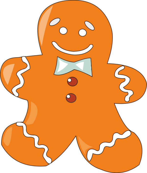 Transparent Christmas Cartoon Orange Gingerbread for Gingerbread for Christmas