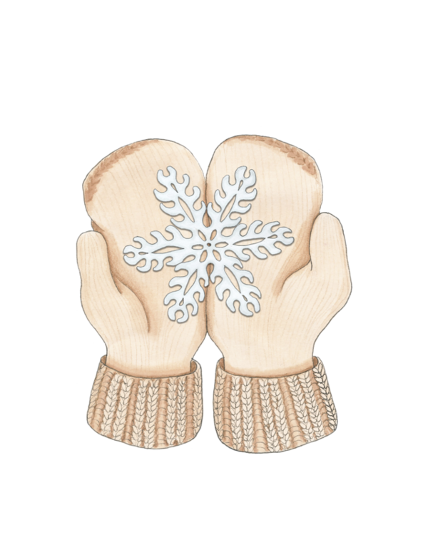 Transparent Christmas Mittens Hijab Woman Beige Footwear for Christmas
