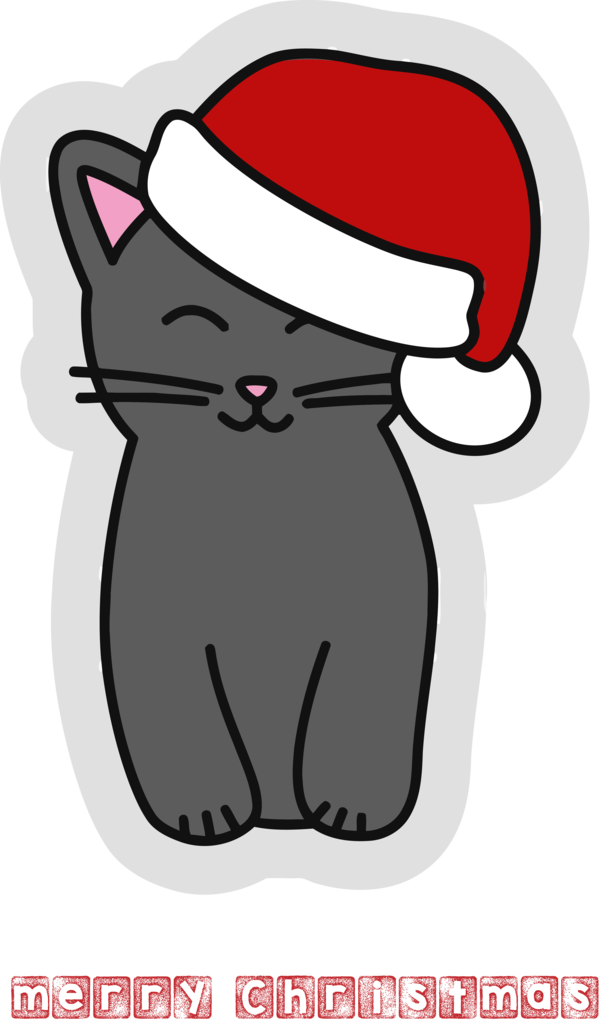 Transparent Christmas Cat Cartoon Small to medium-sized cats for Christmas Ornament for Christmas