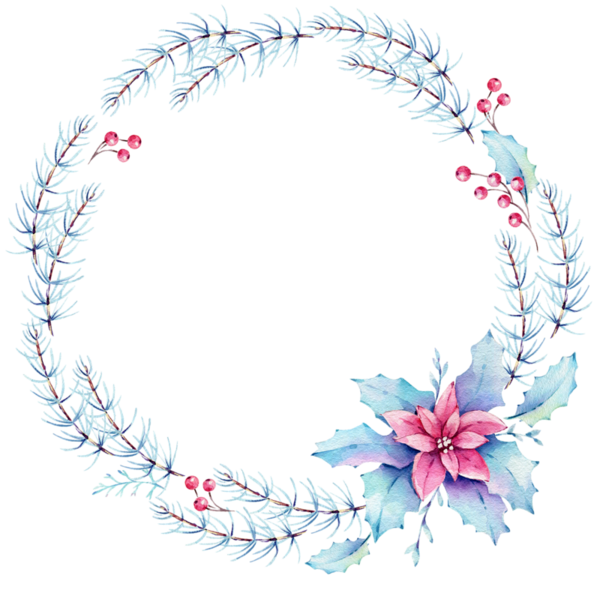 Transparent Watercolor Painting Painting Ink Wreath Plant for Christmas