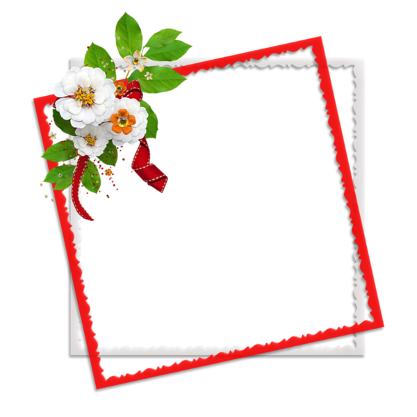 Transparent Composition Painting Ornament Red Flower for Christmas
