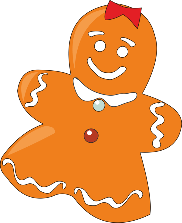 Transparent Christmas Cartoon Orange Gingerbread for Gingerbread for Christmas