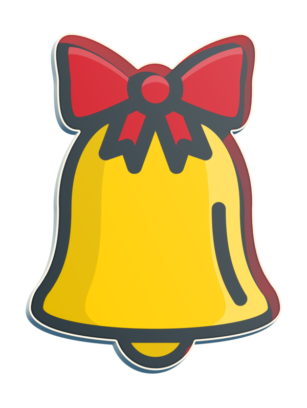 Transparent Yellow Bell for Christmas