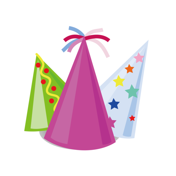 Transparent Birthday Triangle Cartoon Pink Party Hat for Christmas